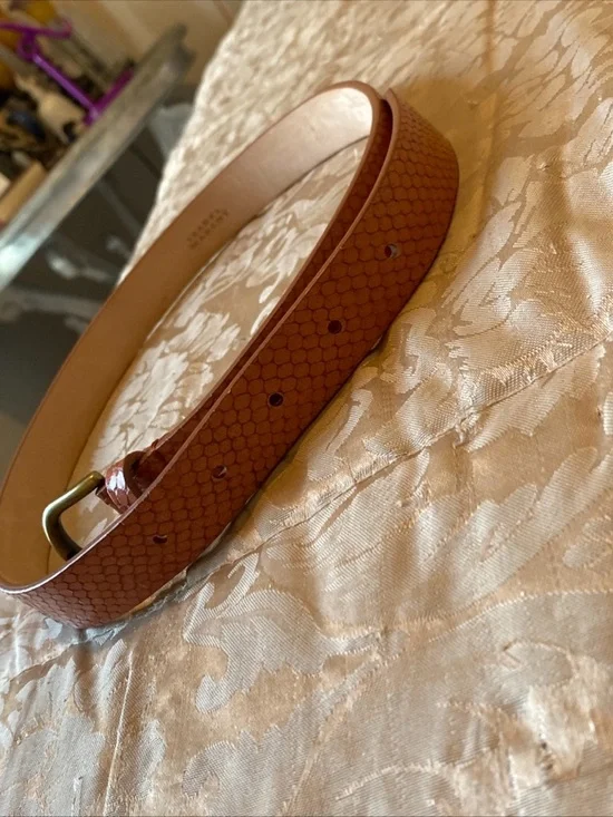 Isabel Marant Rust Brown Textured Goat Leather Belt - Picture 9 of 11